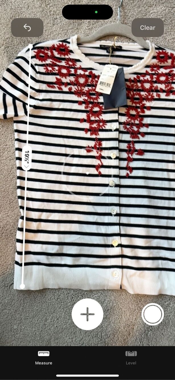 NWT Brooks Brothers Floral-Beaded Striped Cardigan Embroidered Sweater XS $150 A - Picture 11 of 11